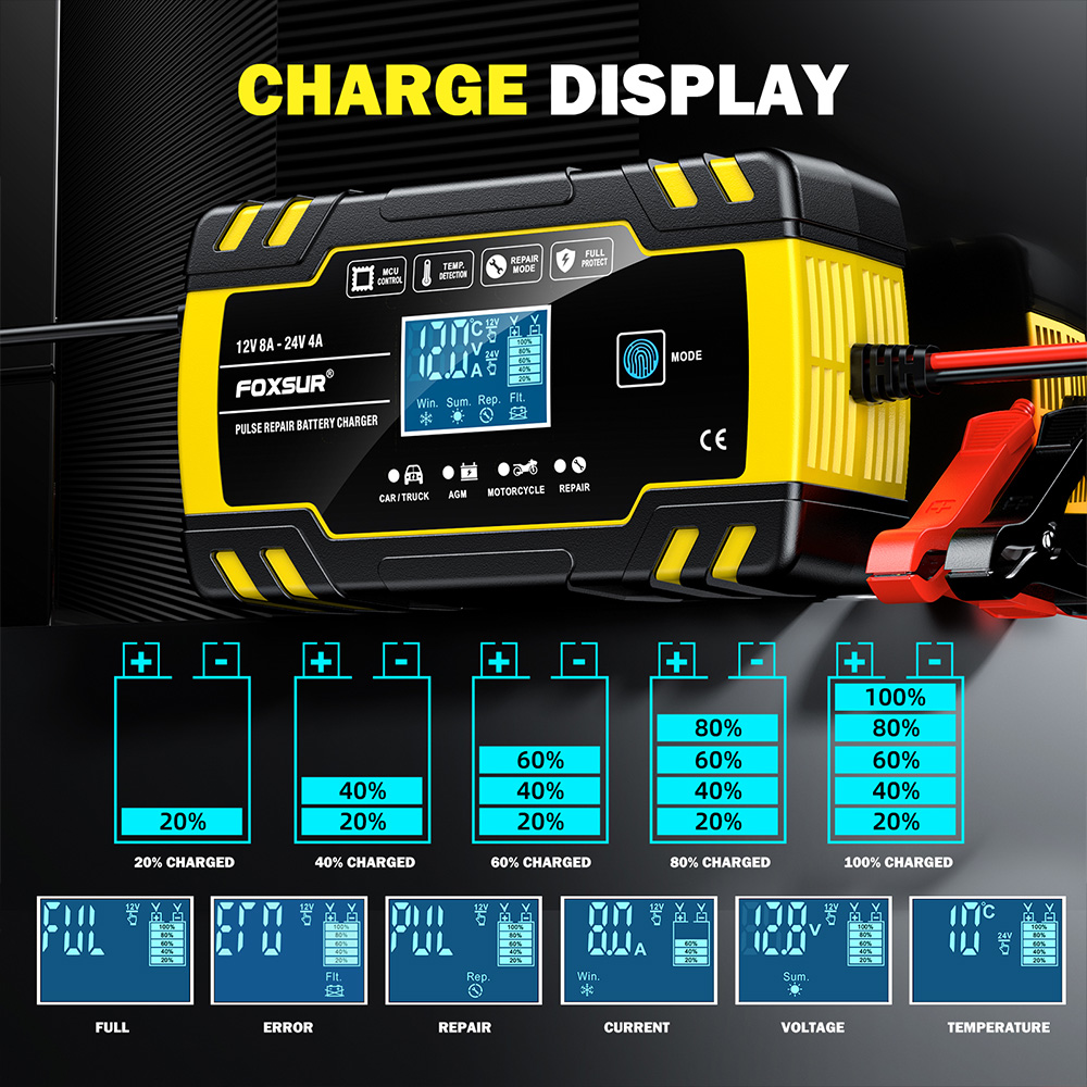 FOXSUR FBC122408D 12V 8A 24V 4 - Agm Deep Cycle Battery 리뷰 및 가격